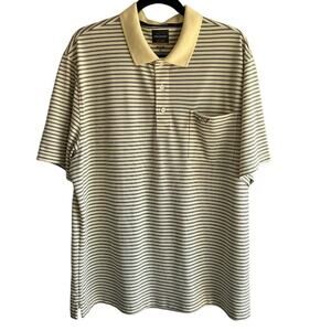 Greg Norman for Tasso Elba Play dry golf mens polo shirt yellow blue XL